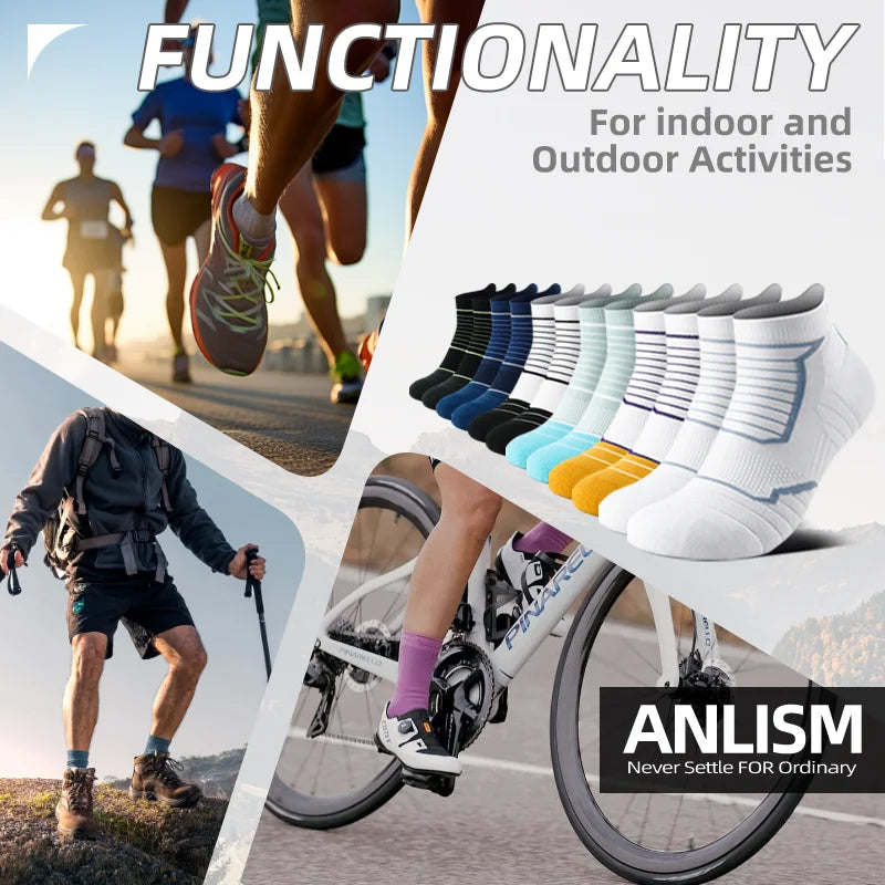 6-Pack Sports Socks with Shock Absorption And Wear-Resistant Features for Various Indoor And Outdoor Scenarios