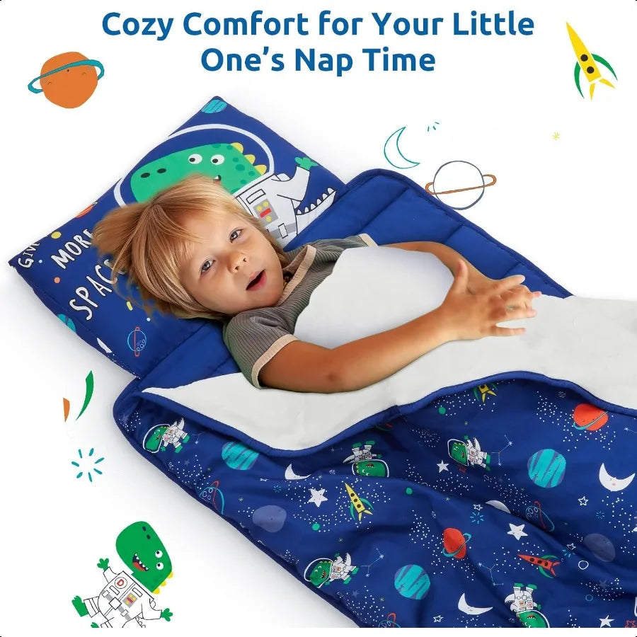 Toddler sleeping Bag with Removable Pillow and Plush Blanket 54 x 33