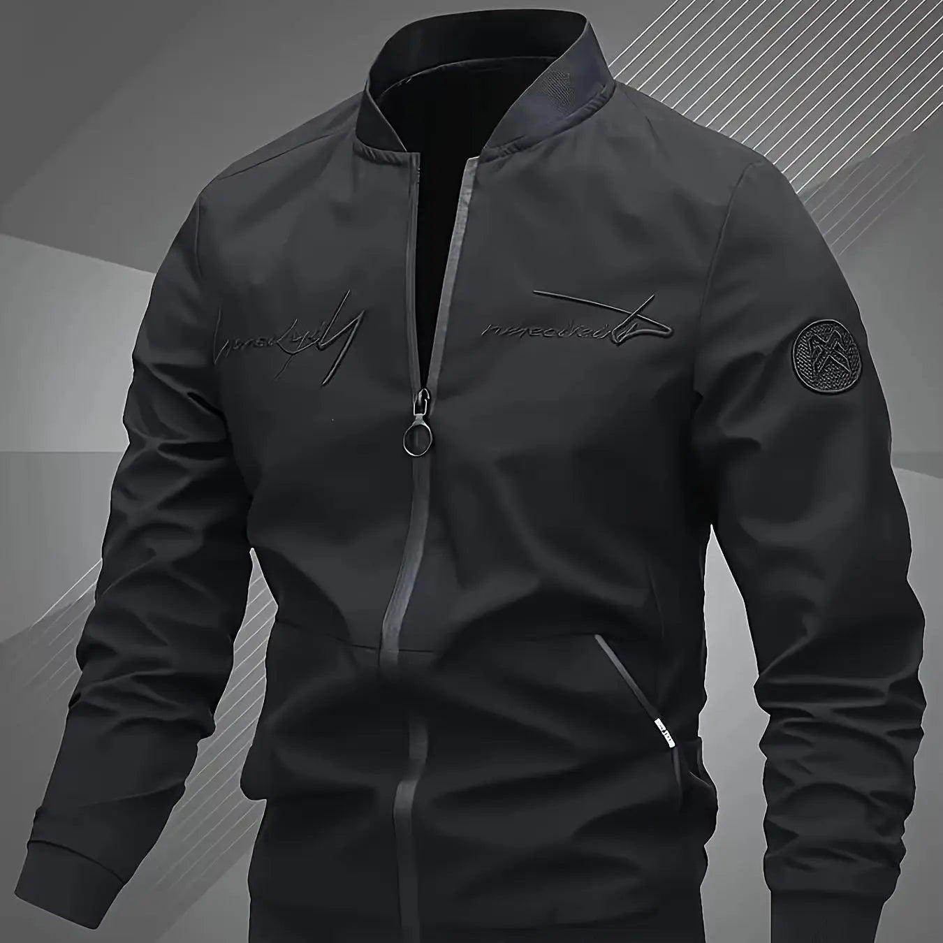 Men's embroidered bomber jacket - stylish design, versatile casual style