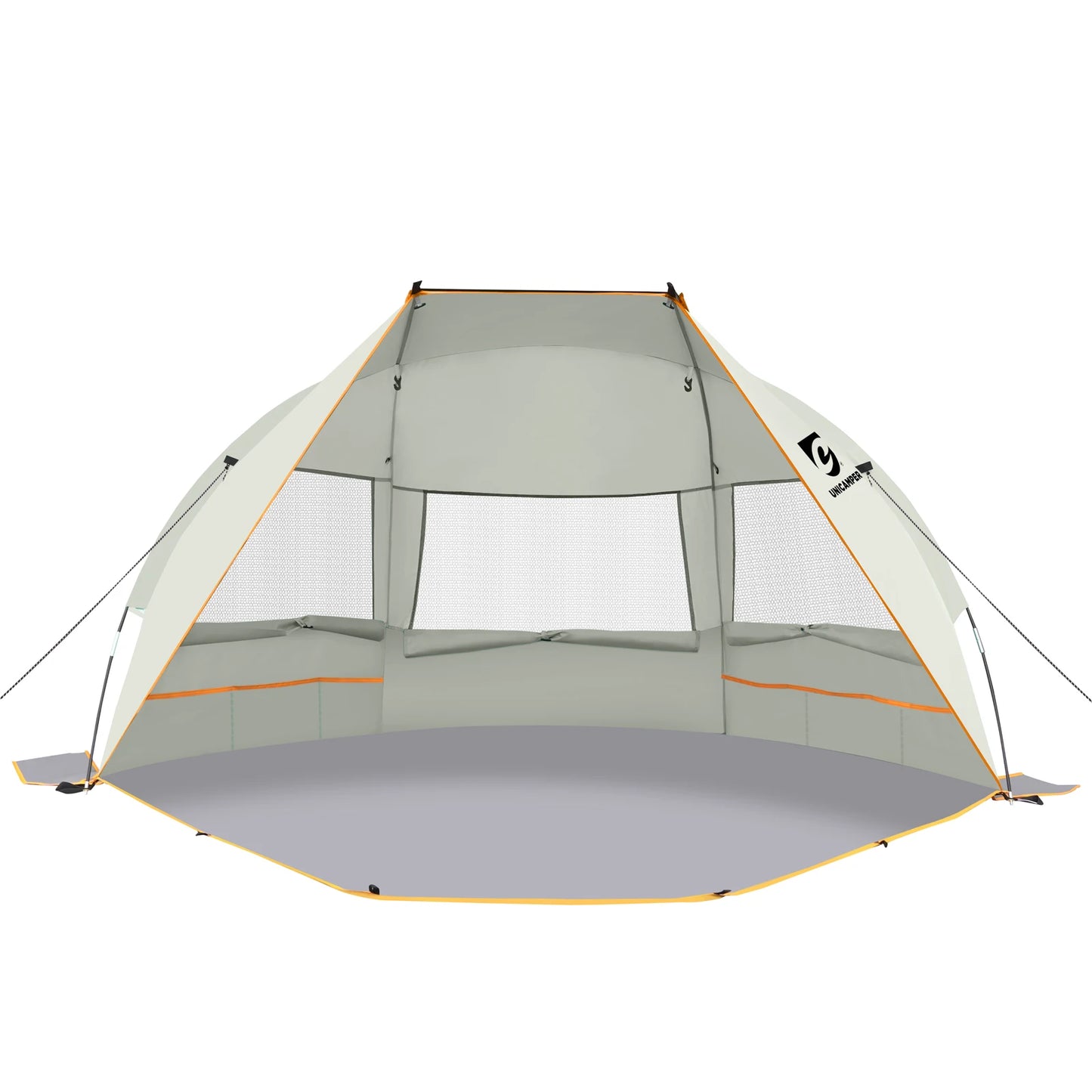 Beach Tent, 3 Person Sun Shelter. UPF 50+ with Extended Waterproof  Floor & 3 Mesh Roll Up Windows