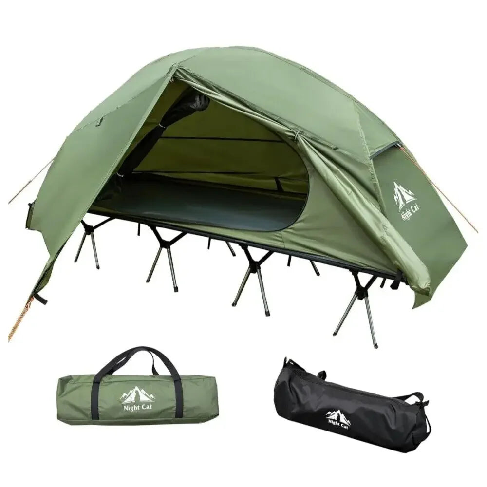 Camping Cot Tent, Waterproof 1-Person Off-Ground Combo Cot Bed