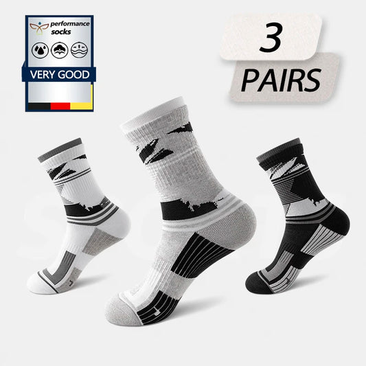 3 Pairs Men's Mid-Calf Sports Socks