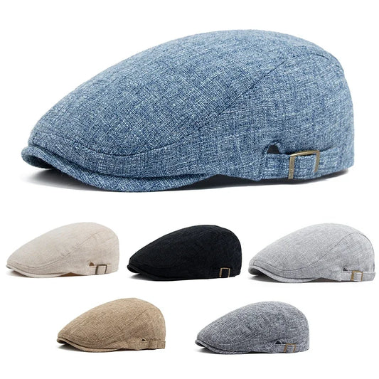 Thin Double Breasted Beret Men Women Hat