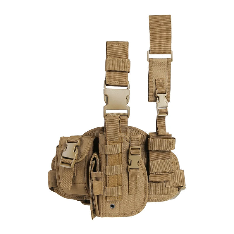 Tactical Leg Gun Holster Multi-function Camouflage Bag, Tied Leg Pisto,l Protective Cover with Phone Pocket