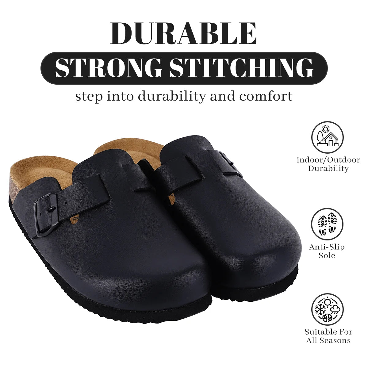 Cork Slippers For Women Fashion Leather