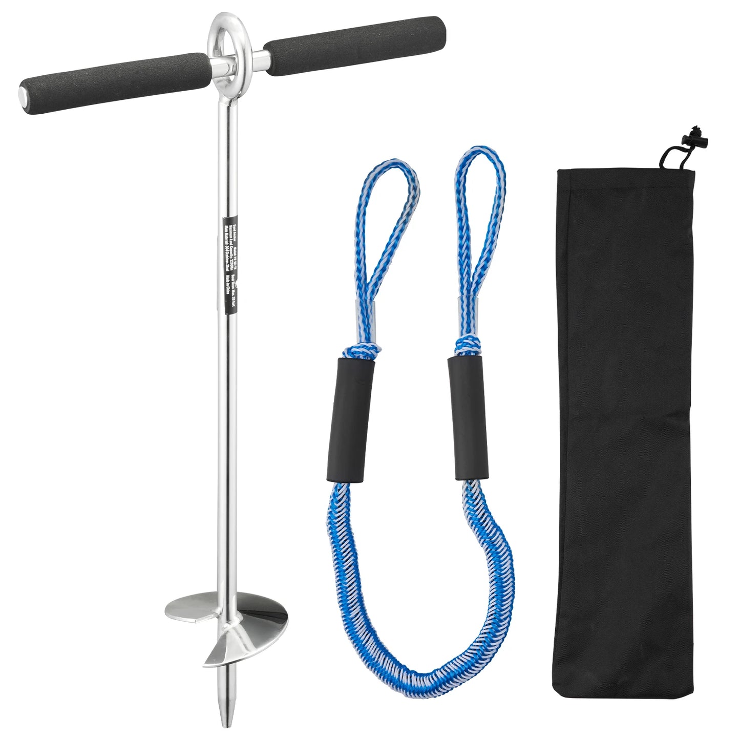 Sand Anchor, 18/36in Stainless Steel Beach Anchor, Sand Boat Anchor with Spiral Blade, Shallow Water Boat Auger Anchor