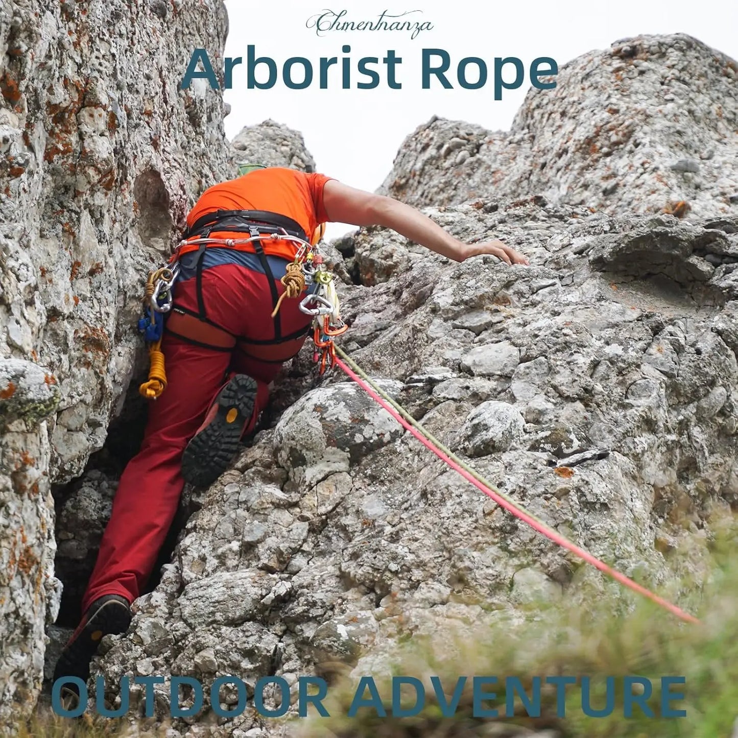Heavy Duty 1/2 Inch x 150 Ft Arborist Rope for Tree Pulling, Felling & Climbing - High Strength Polyester Static Line