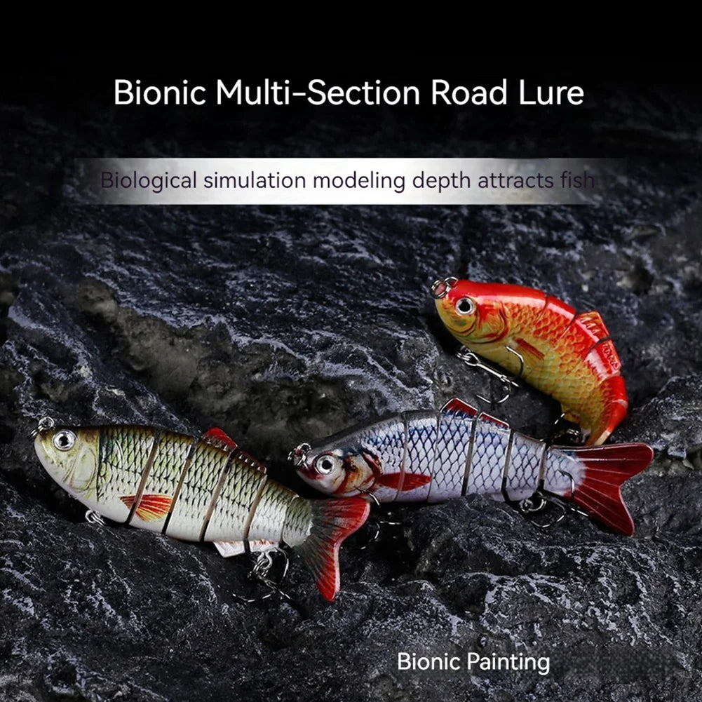 Robotic Fishing Lure with Treble Hooks Lifelike Slow Sinking Fish Bait Bionic Swimming