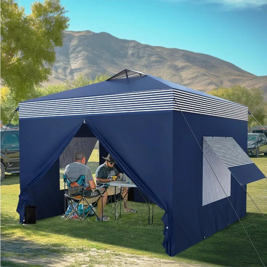 10x10 Pop Up Canopy Tent with Removable Sidewalls, Instant Portable Shelter