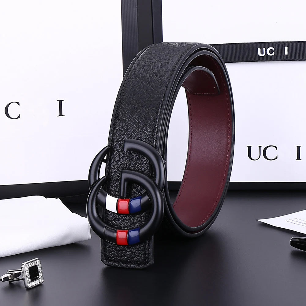 High-end Luxury Men's, Women's Belt, Versatile Business Belt, Classic Letter-sized LOGO Leather Belt.