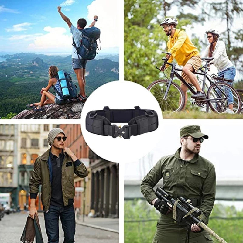 Genuine Tactical Belt, Quick Release. Outdoor Military Metal Real Nylon Belt Set