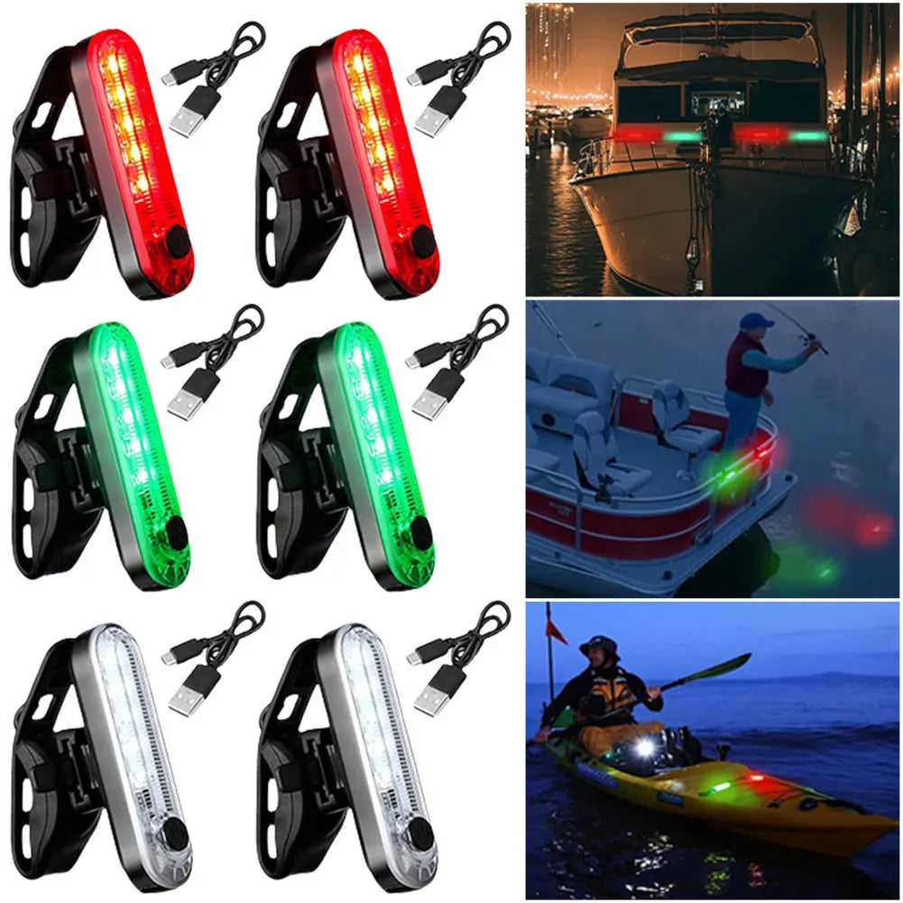 LED Boat Navigation Lights Type-C Signal Lamp 4 Modes