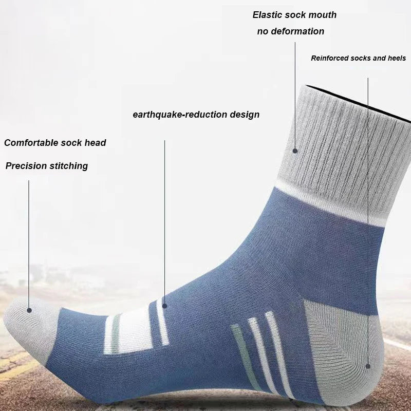 6Pairs Men Socks Breathable Cotton Sports Stockings Men Socks Comfortable Sweat Absorption Deodorant Business Sox High Quality
