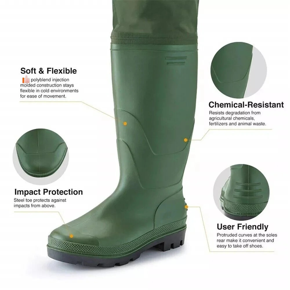 Chest Waders for Men, Women. Working Waterproof for Fishing Pond, Lake, River, Hunting, Shallow Water Pier Maintenance