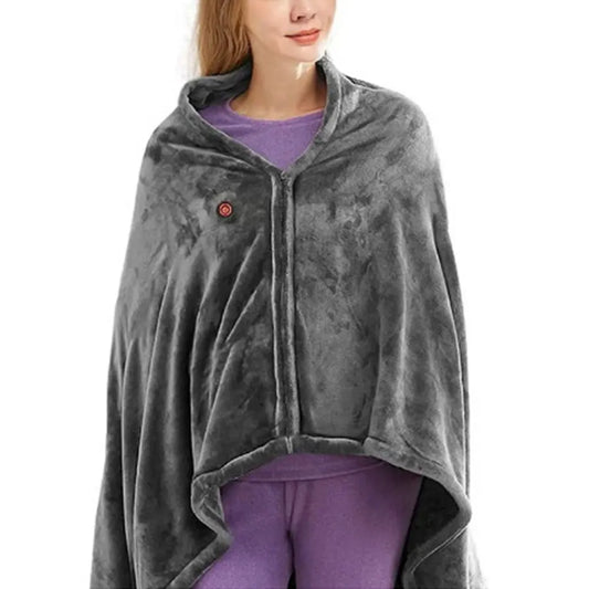 USB Electric Heated Blanket 3 Heating Levels Fleece Heated Blanket Portable Heated Blanket Cape