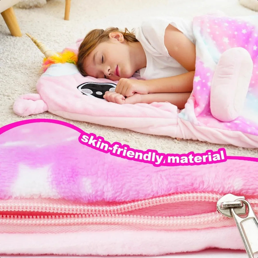 Kid Sleeping Bag with Pillow for Larger Toddler