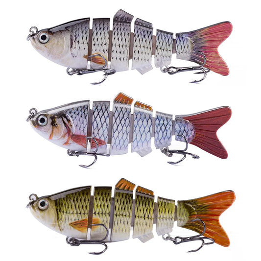 Robotic Fishing Lure with Treble Hooks Lifelike Slow Sinking Fish Bait Bionic Swimming