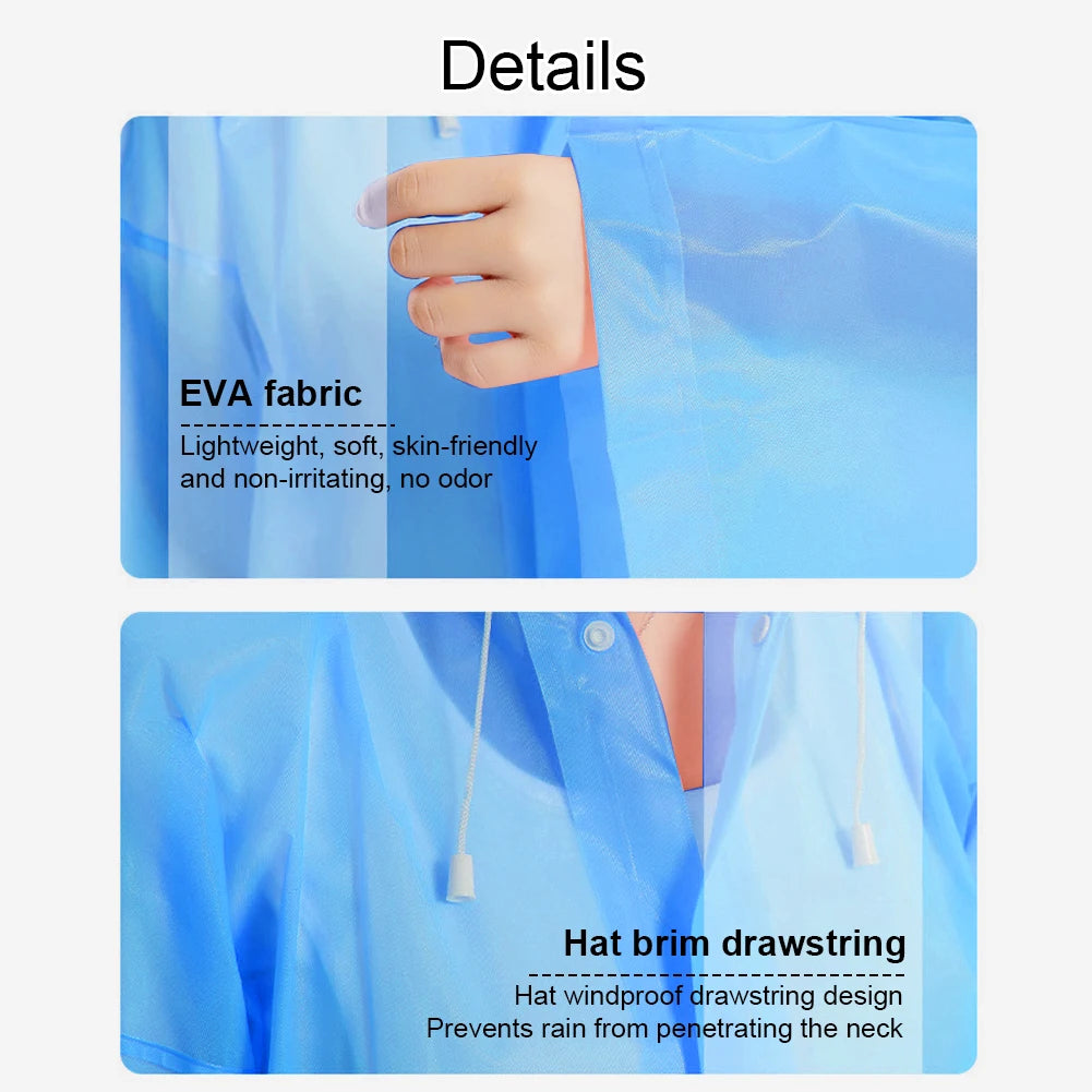 Rain Ponchos with Drawstring Hood Waterproof Outdoor Rain Wear for Women Men