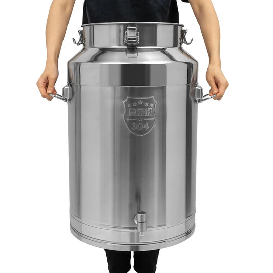 76L/20Gal fluid storage Can with Spigot - 304 Stainless Steel Dispenser, Container for Liquid & Dry Goods, Wine