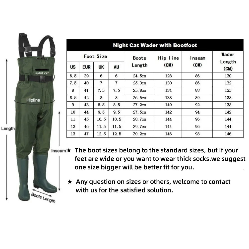 Chest Waders for Men, Women. Working Waterproof for Fishing Pond, Lake, River, Hunting, Shallow Water Pier Maintenance