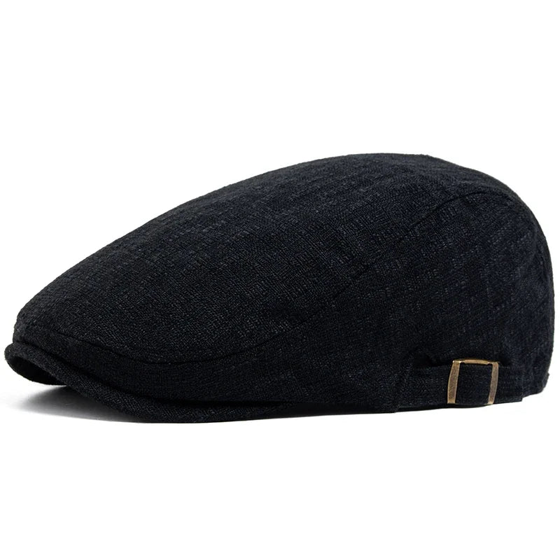 Thin Double Breasted Beret Men Women Hat