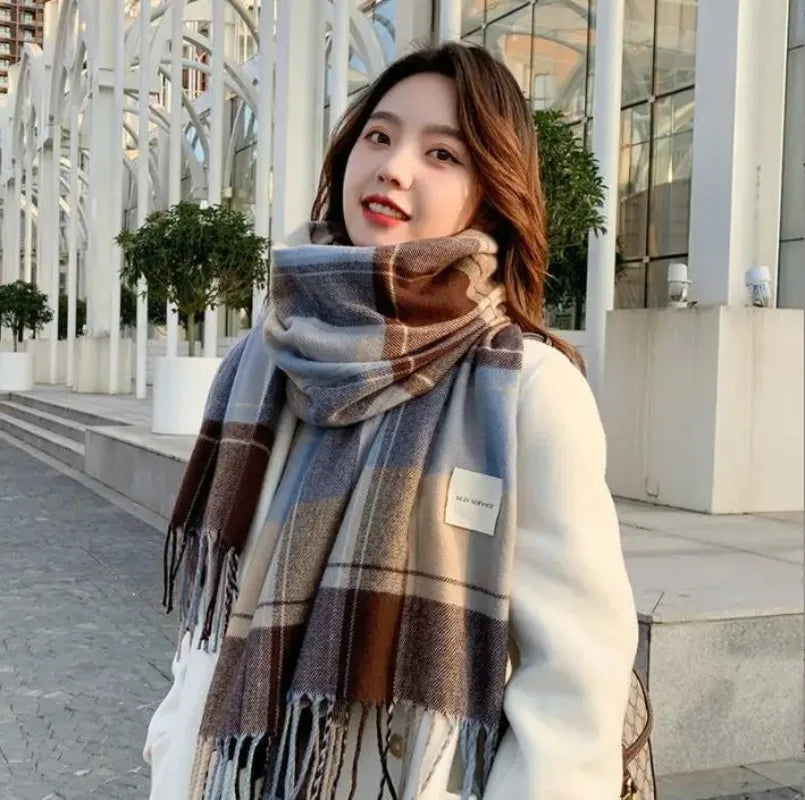 Scottish Style Warm Scarf/Shaw. Plaid Soft Long Wrap