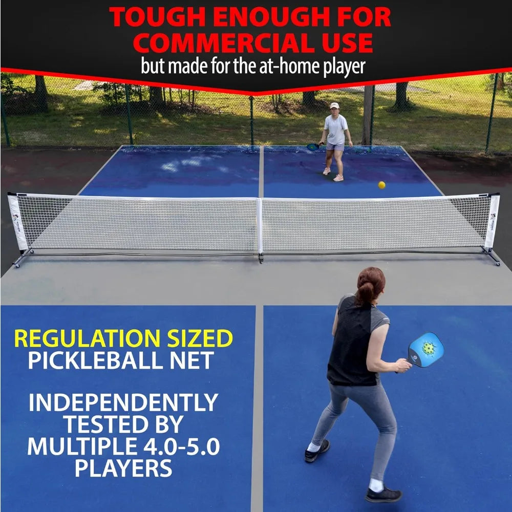 Deluxe Heavy Duty Pickleball Net with Wheels
