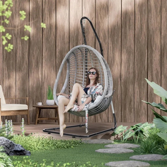 Durable Hammock Hanging Chair Stand- Heavy Duty Steel Swing Stand- Weather & Rust Resistant