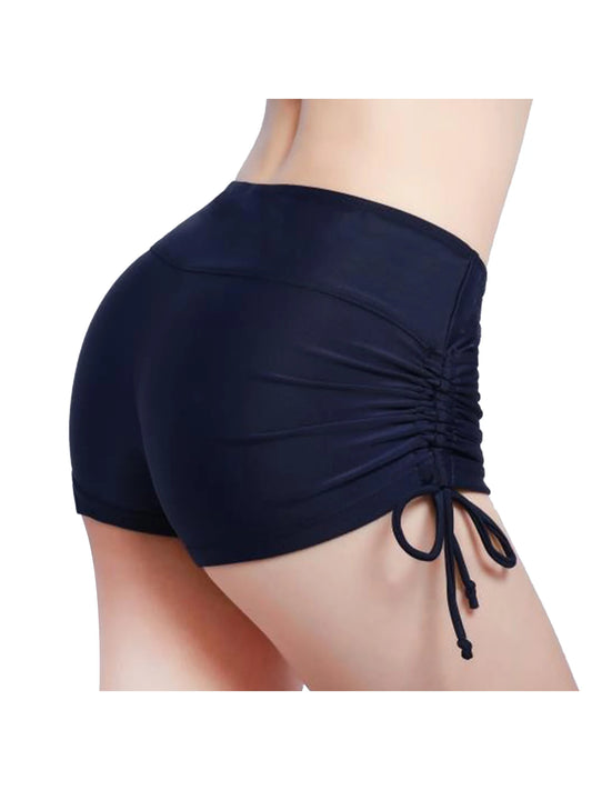 Women s Swim Shorts, High Waist Sides Drawstring Stretch Tankini Bottoms with UV Protection