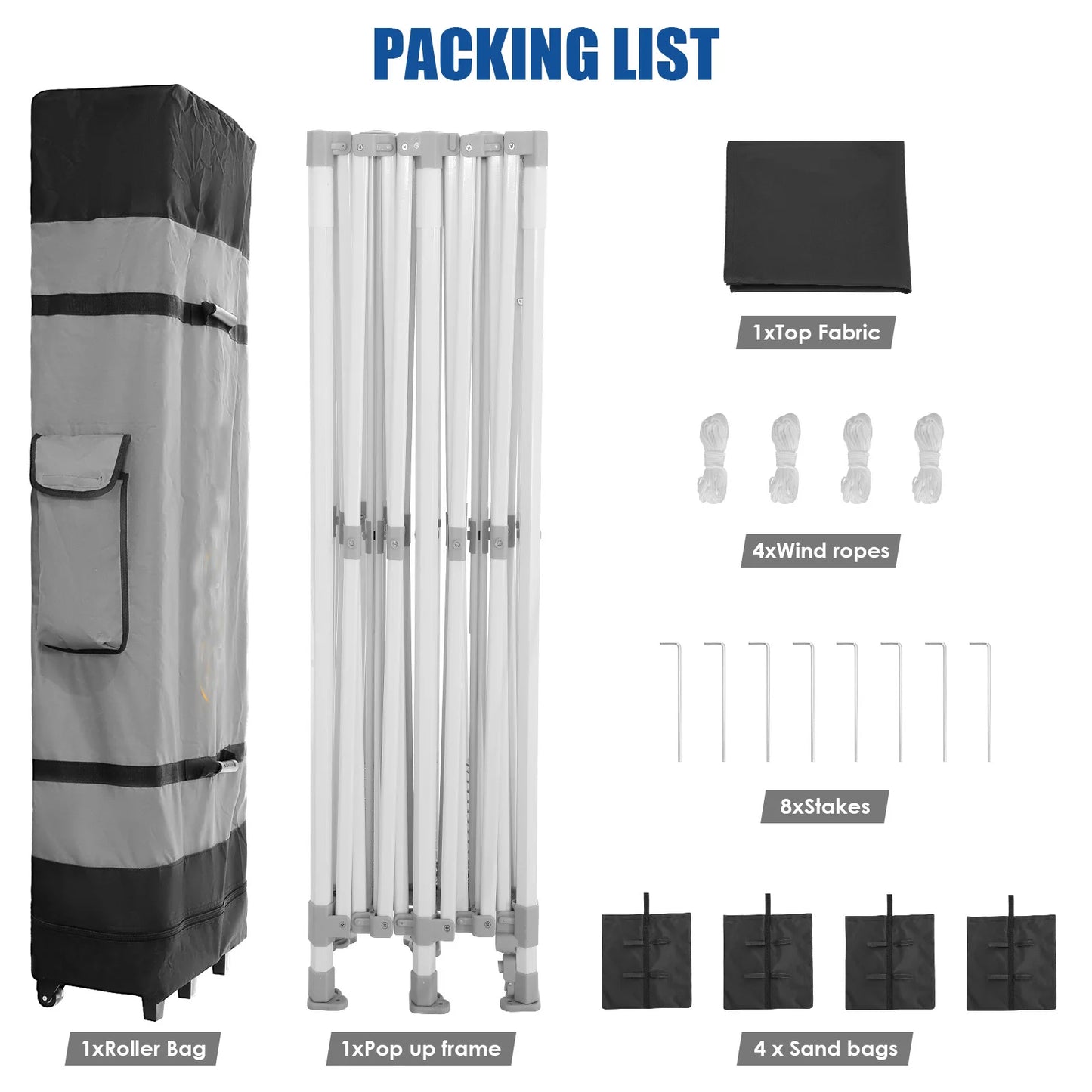 10x20 Heavy Duty Pop Up Canopy Tent, Roller Bag, Waterproof