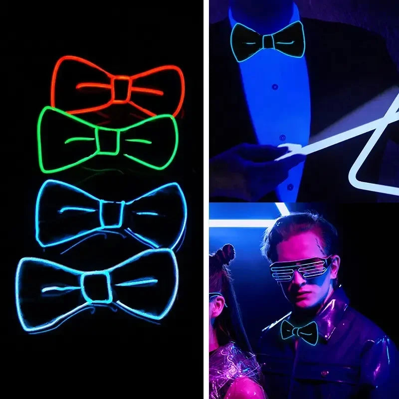Suspenders with Bow Tie LED  for Men, Suspenders good for Men Motorcycle Pants