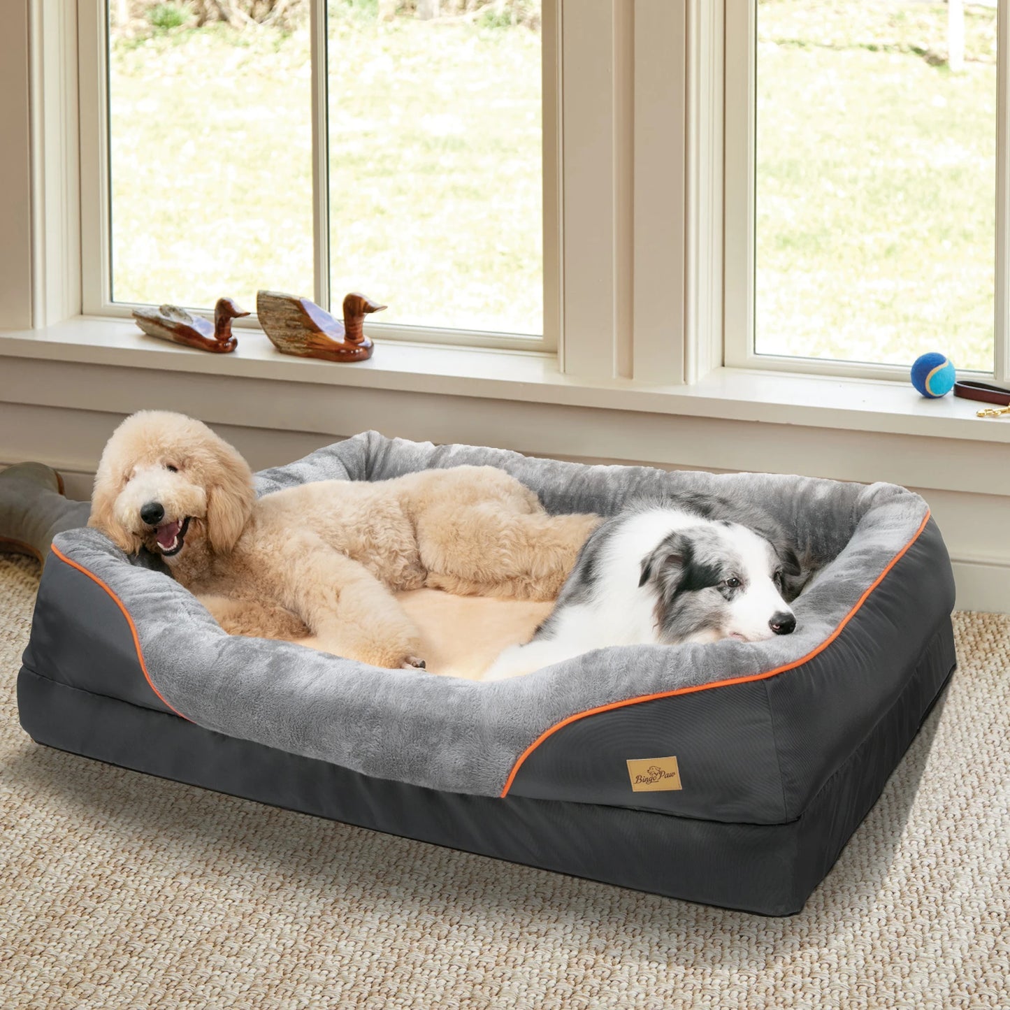 Large Dog Bed Soft Comfortable Anti Allergy Warm Fleece Removable Washable, Waterproof