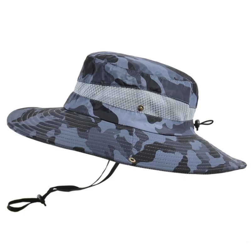 Men Breathable Sun Hat, Wide Brim