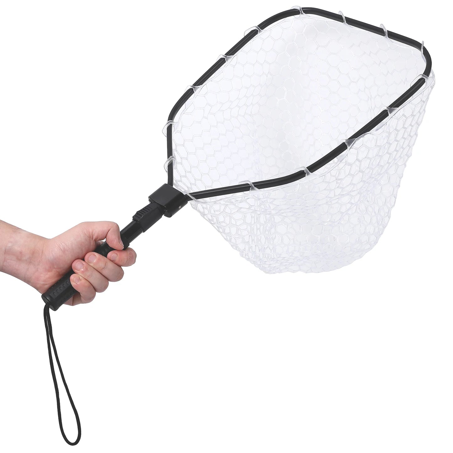 Foldable Fishing Net, Soft Rubber Net With Handle For Easy Catch, Lightweight