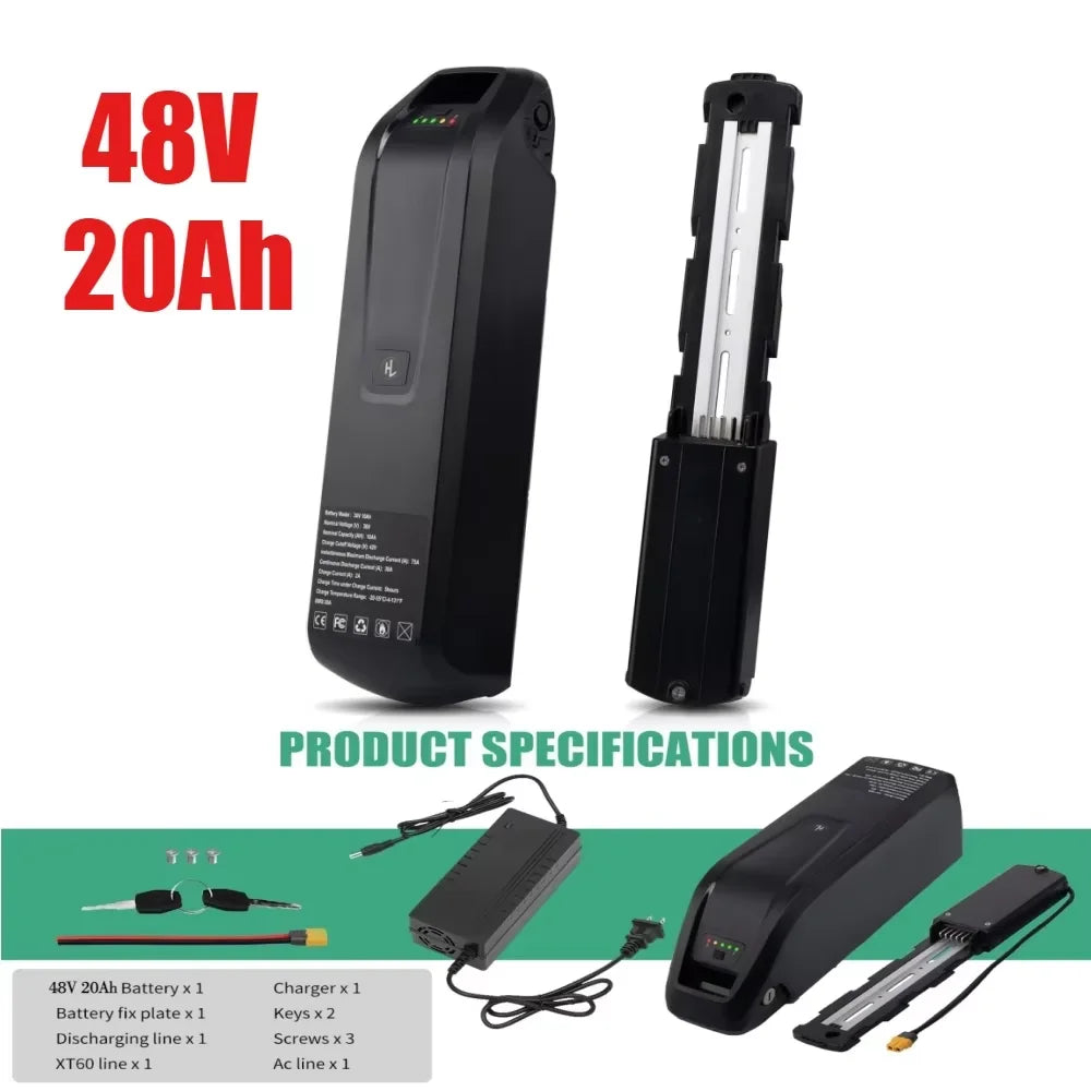 E-Bike Battery 36V 48V 20000mAh 20Ah Mountain Bicycle 1500W 1000W 750W 500W
