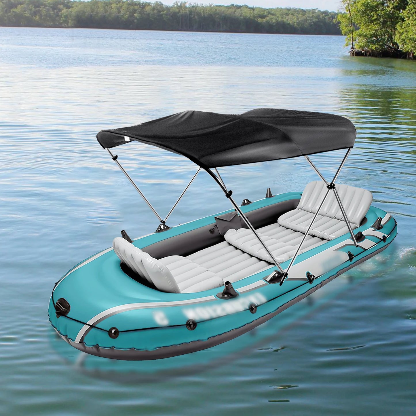 Marine Awning Shelter 2 Person Inflatable Boat Kayak Awning Sun Protection Awning Black