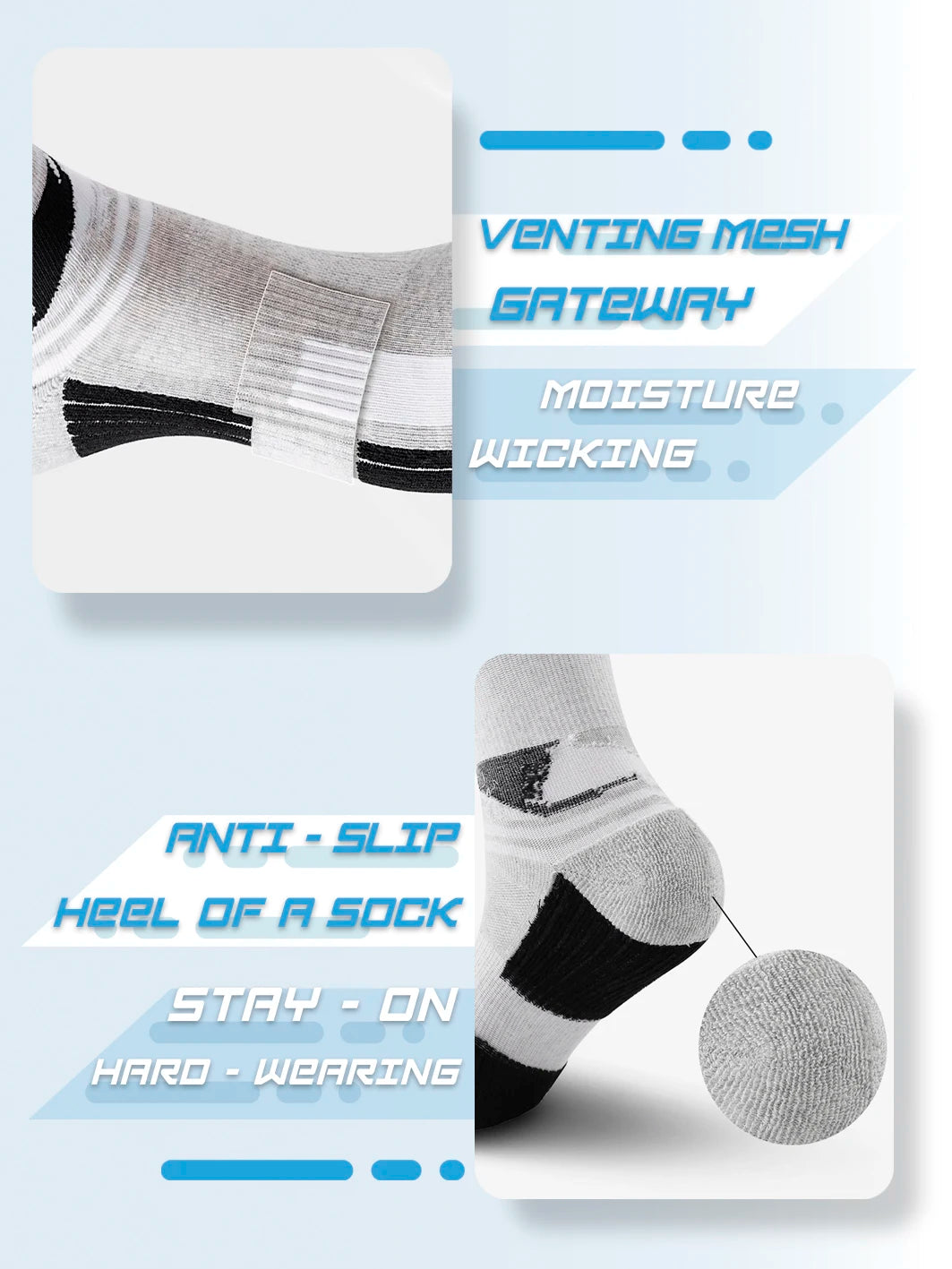 3 Pairs Men's Mid-Calf Sports Socks