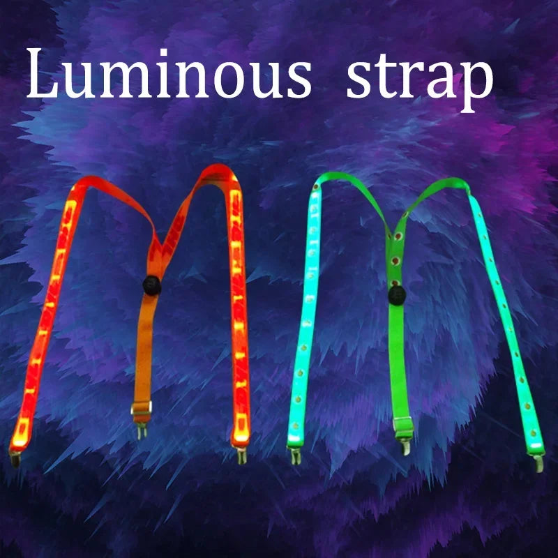 Suspenders with Bow Tie LED  for Men, Suspenders good for Men Motorcycle Pants
