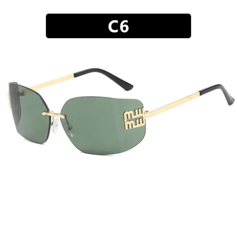 Frameless Design Sunshade Metal Women's Sunglasses High Quality Decoration