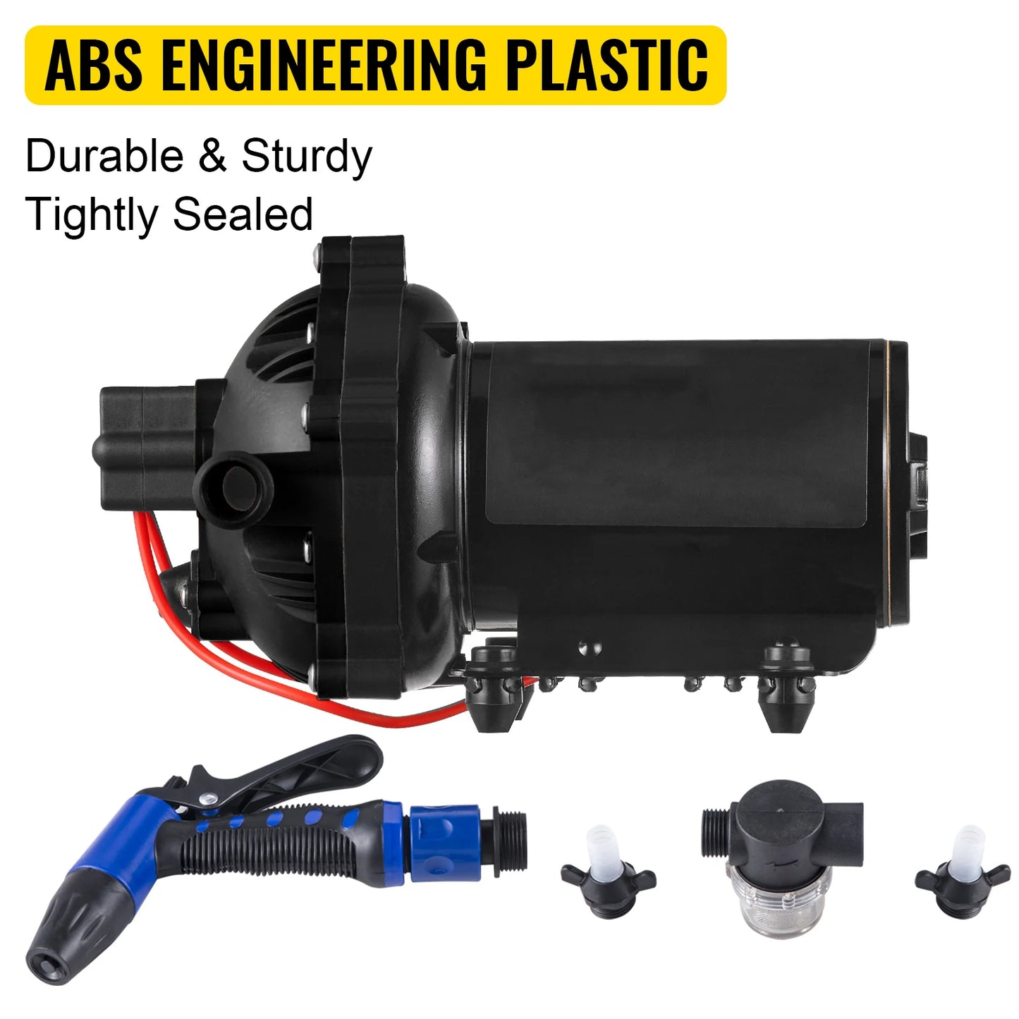 5.5 GPM Washdown Pump Deck Wash Pump Kit 12V 70PSI Boat Marine Yacht RV Water Pump, 25Ft Hose Automatic Diaphragm Pump