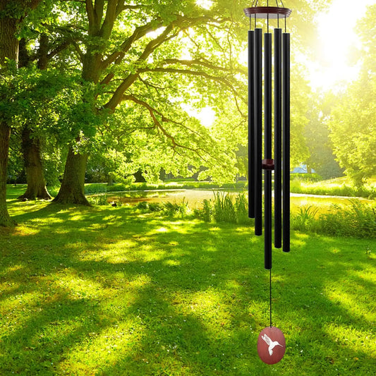 60" Outdoor, Wind Chimes, Large Wind Chimes, Deep Tone with 5 Tuned Tubes and S Hook
