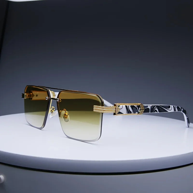 Fashion Rimless Sunglasses, Unisex Classic Small Square Summer Shades, You Choose the Color