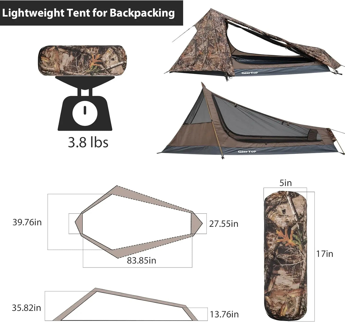 Ultralight Waterproof Single Person Bivy Tent for Camping Hiking Backpacking Outdoor Survival Gear