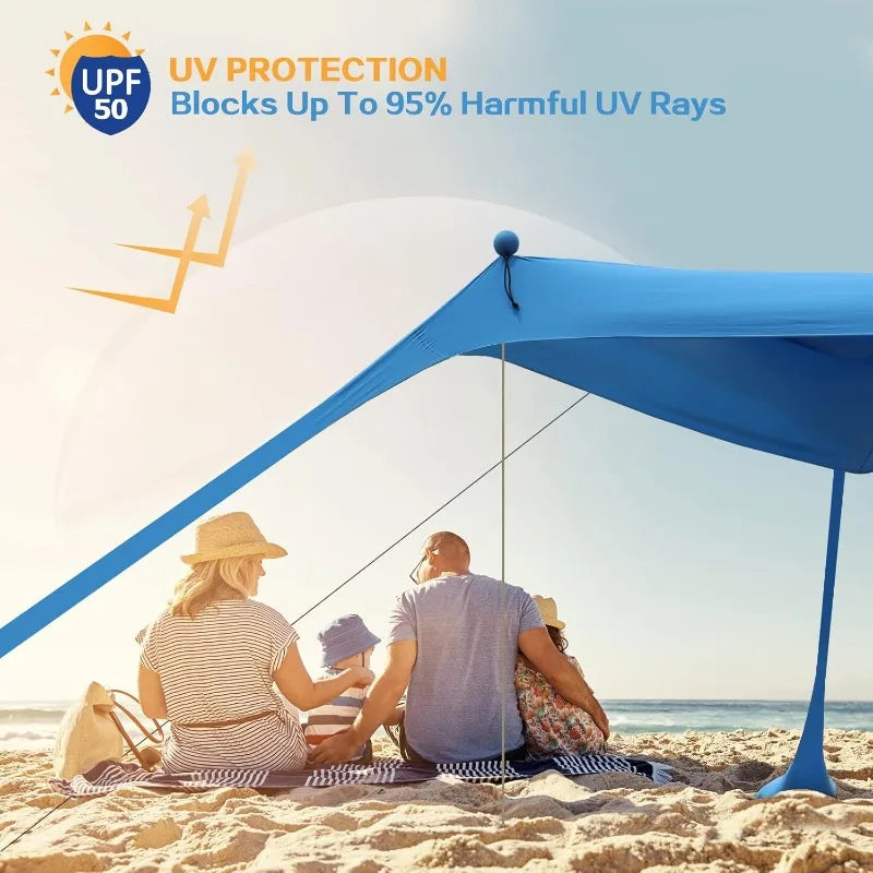 Canopy Beach, Yard Tent 11x11 FT Easy Set up Sun Shelter