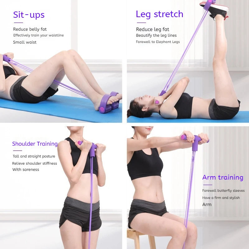 6-Tube Resistance Band Multi Function Tension Rope, Fitness Bands, Elastic Yoga Pedal Puller For Exercises