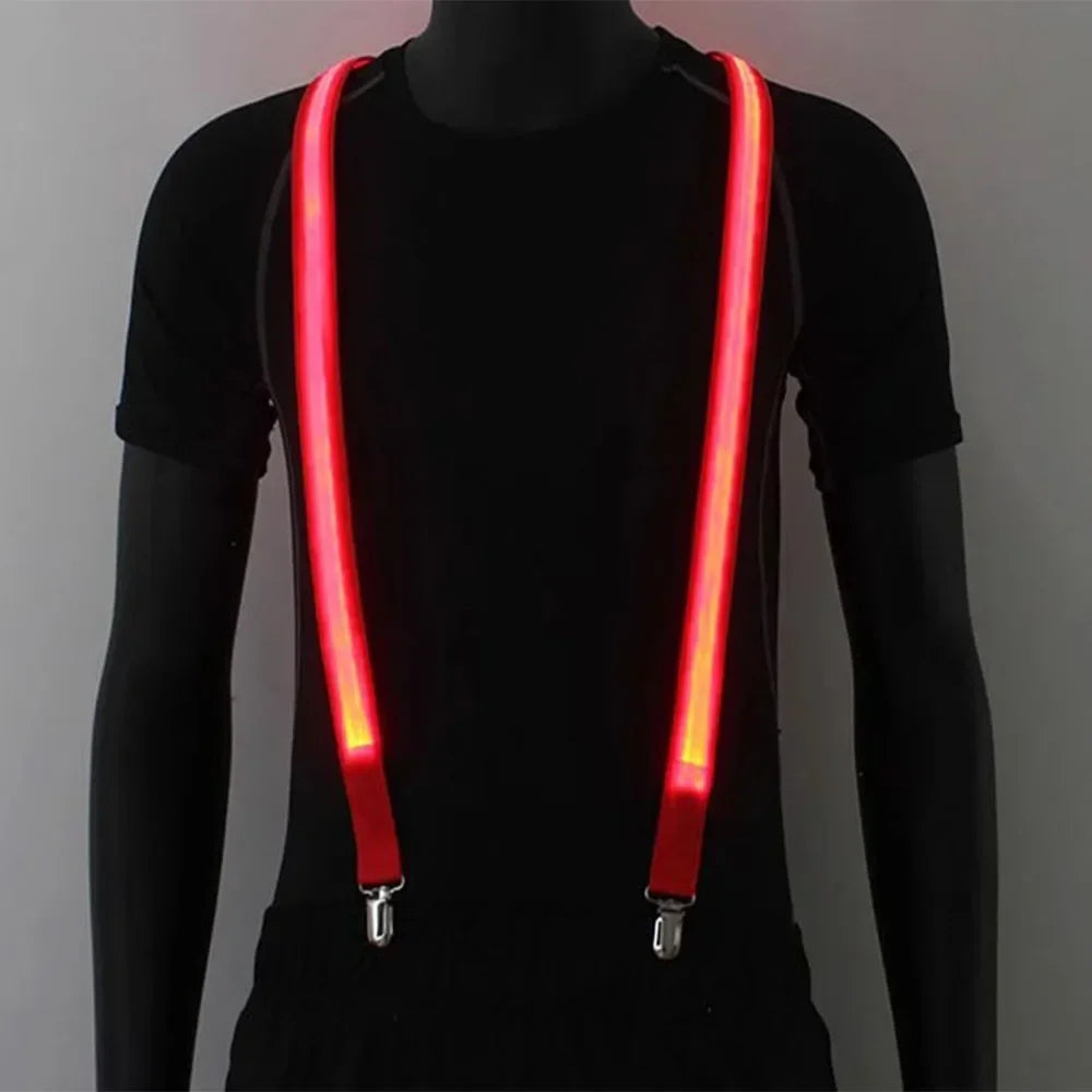 Suspenders with Bow Tie LED  for Men, Suspenders good for Men Motorcycle Pants