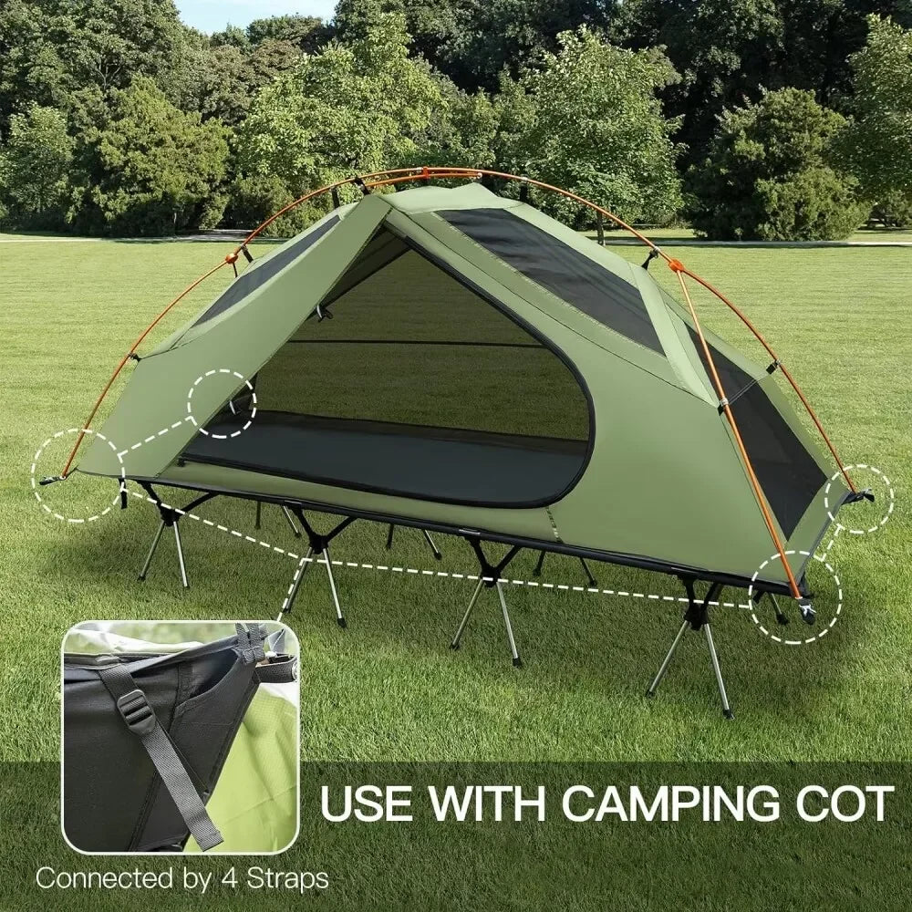 Camping Cot Tent, Waterproof 1-Person Off-Ground Combo Cot Bed
