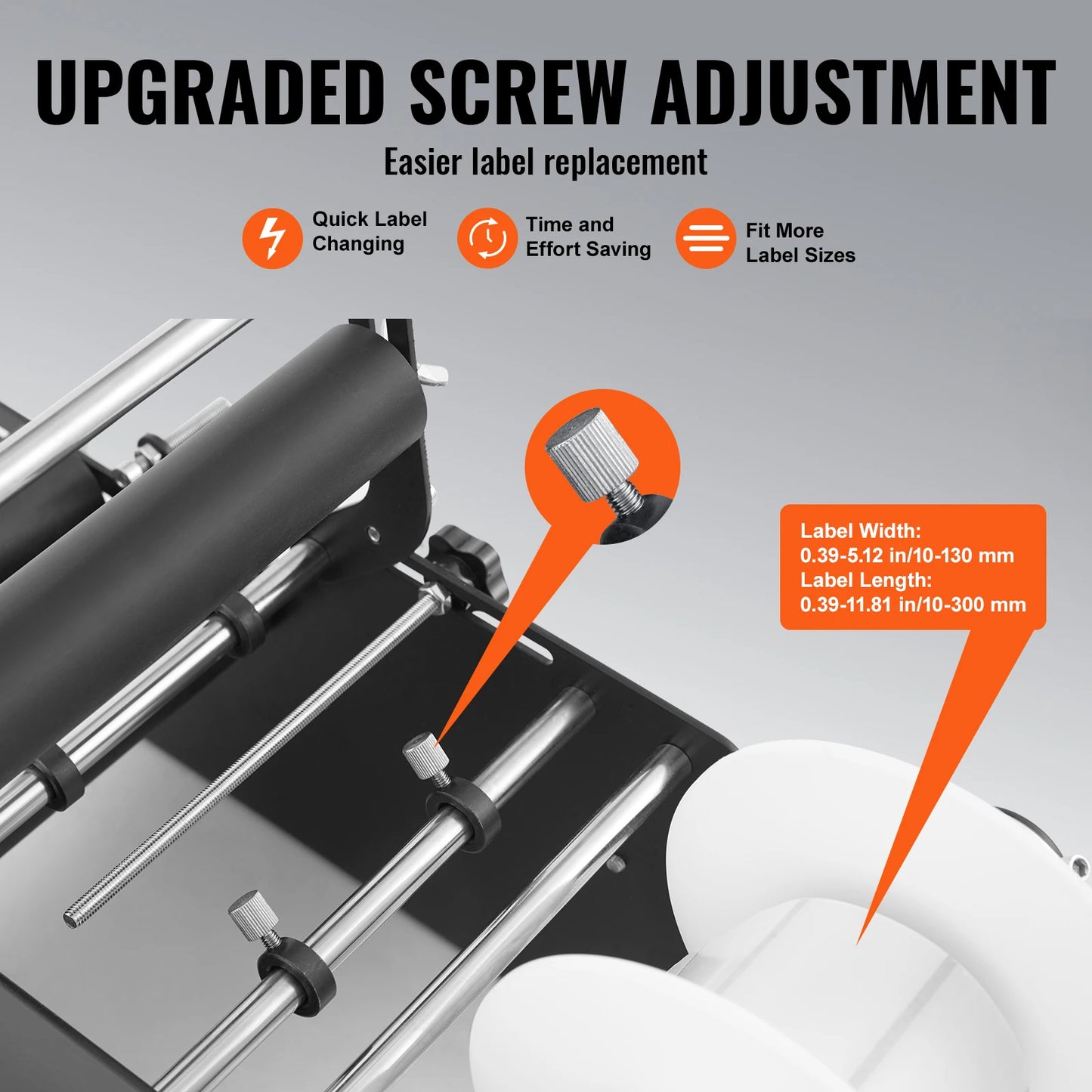 Manual Round Bottle Labeling Machine 15-20pcs/min Adjustable Labeler for Bottles Dia 0.78-4.72 in (with Pressing Bar)