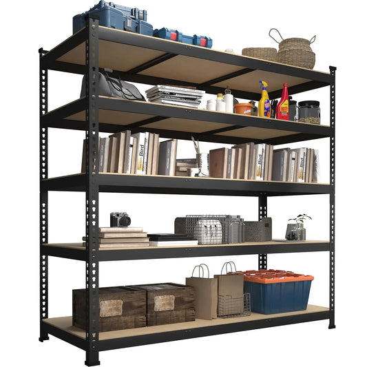 48" W Metal Garage Shelving 5-Tier Adjustable Heavy Duty Storage Unit for Warehouse Pantry Closet Kitchen, Customized