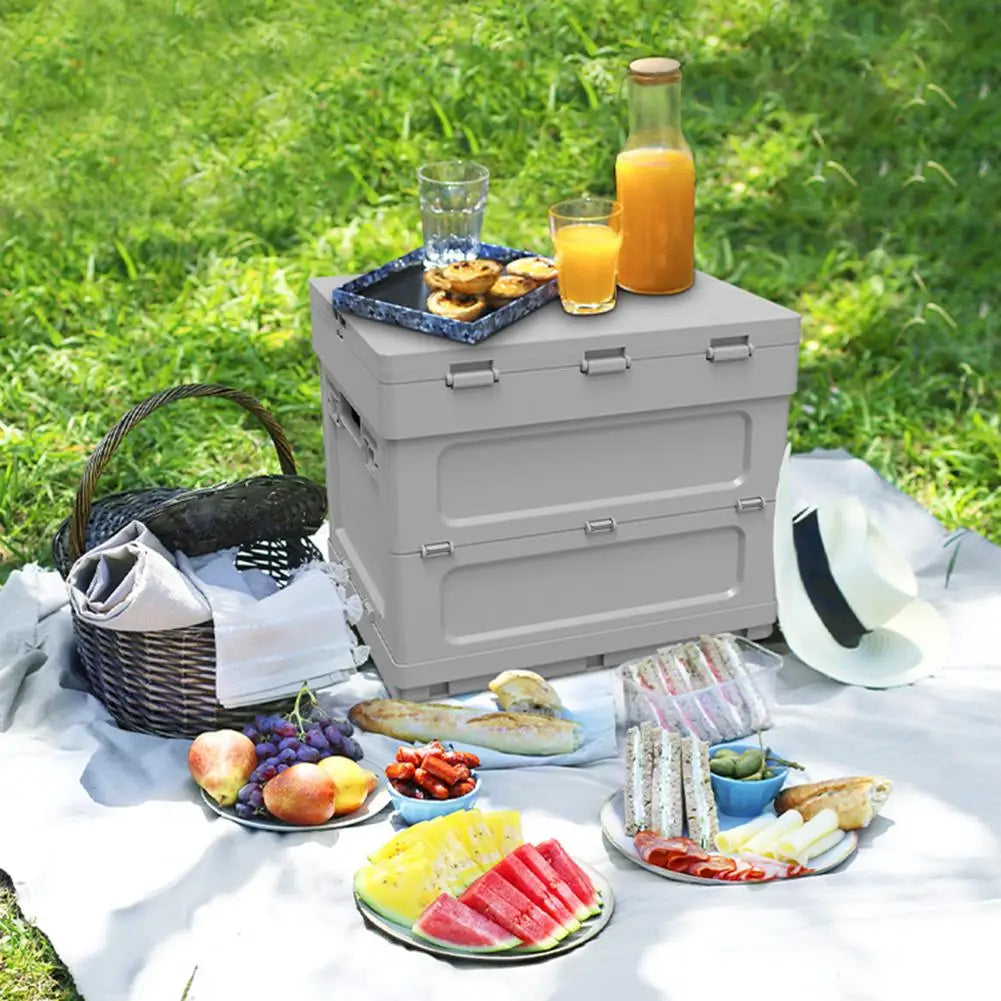 Portable Folding Table with Storage Compartment